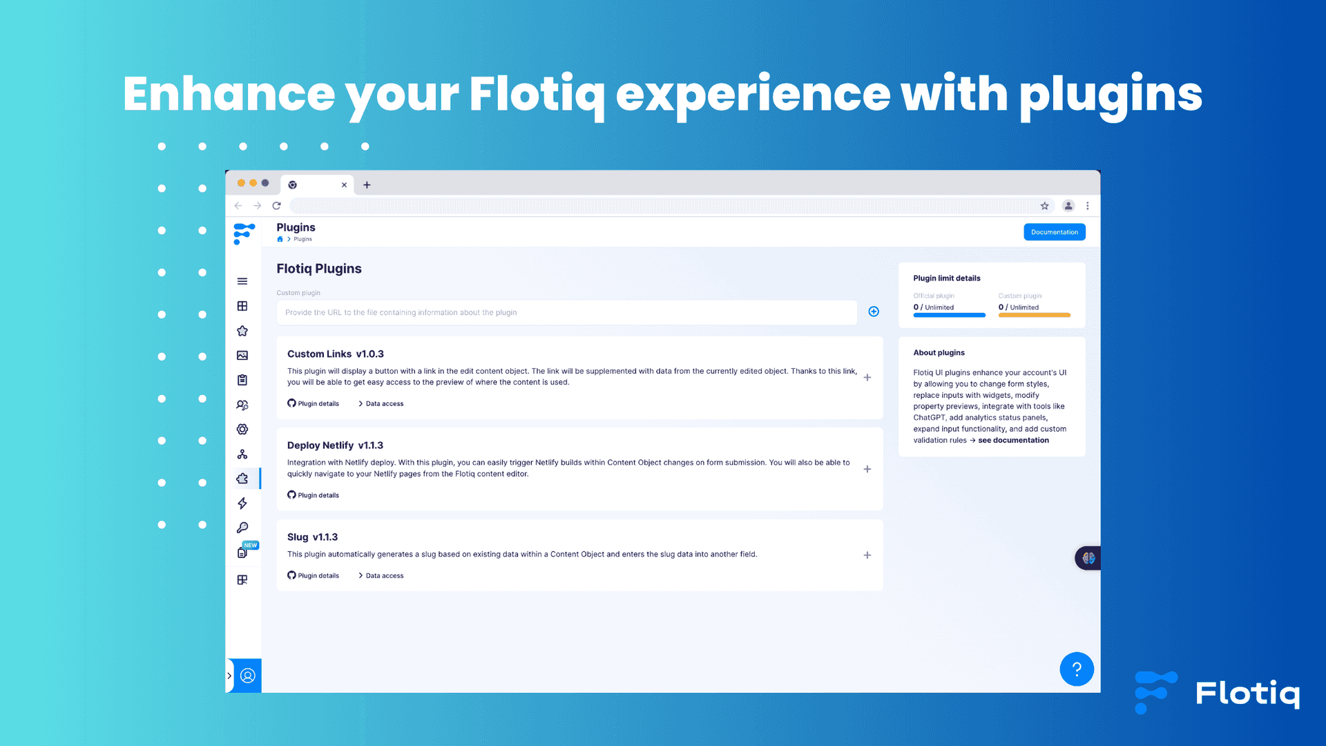 Enhance your Flotiq experience with plugins
